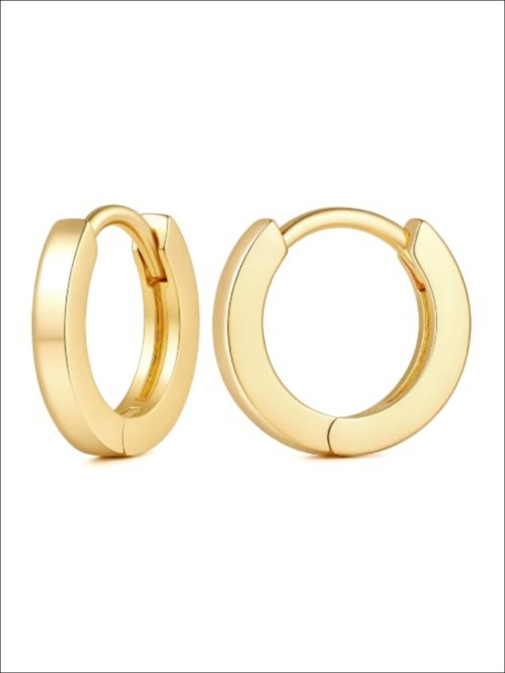 14K Gold Plated Hoop Earrings Women's Hinged Hoop Everyday